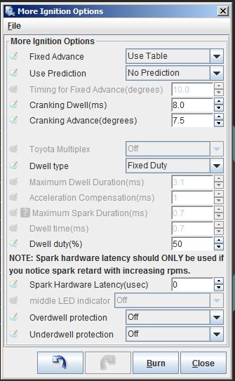 MoreIgnition options