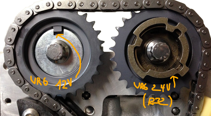 vr6 12v 1Zahn vs R32 4 Zahne cam trigger